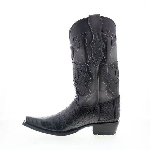King Exotic Mens Caiman Belly Snip Toe Boots Black Boots (NWT) - Picture 5 of 7
